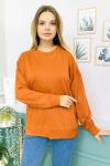 156683 B Yaka Yirtmacli Ince Sweatshirt